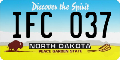 ND license plate IFC037