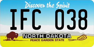 ND license plate IFC038
