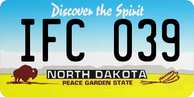 ND license plate IFC039