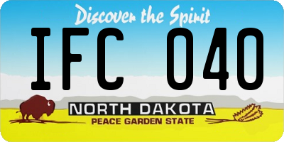 ND license plate IFC040