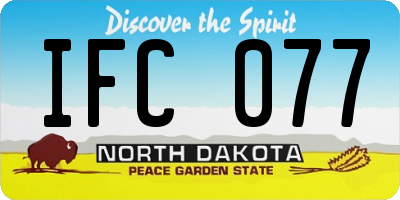 ND license plate IFC077