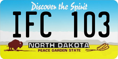 ND license plate IFC103