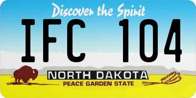 ND license plate IFC104