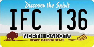 ND license plate IFC136