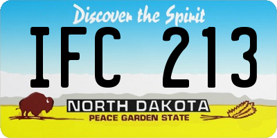ND license plate IFC213