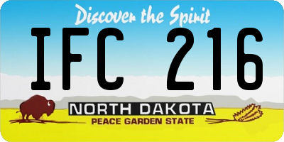 ND license plate IFC216