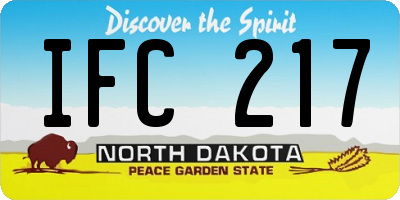 ND license plate IFC217