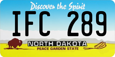 ND license plate IFC289