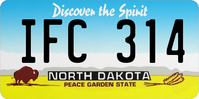 ND license plate IFC314