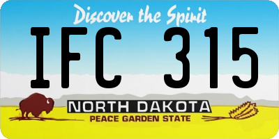 ND license plate IFC315