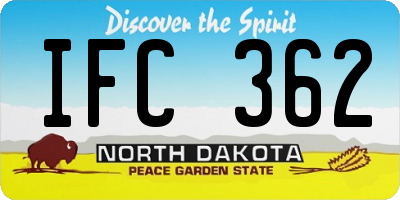 ND license plate IFC362