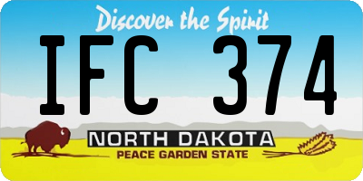 ND license plate IFC374