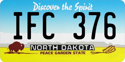 ND license plate IFC376