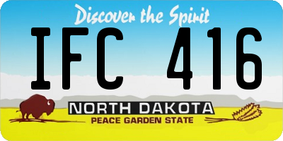 ND license plate IFC416