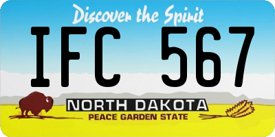 ND license plate IFC567