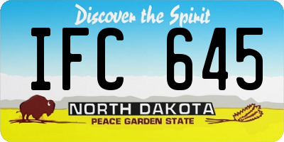 ND license plate IFC645