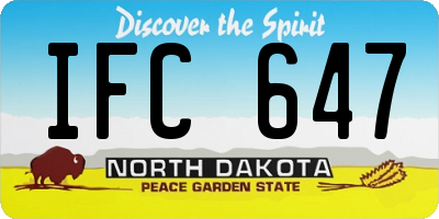 ND license plate IFC647