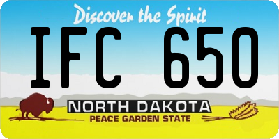 ND license plate IFC650