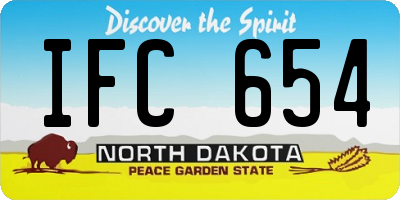 ND license plate IFC654