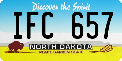 ND license plate IFC657