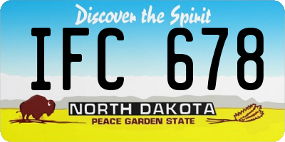 ND license plate IFC678