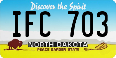 ND license plate IFC703