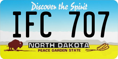 ND license plate IFC707