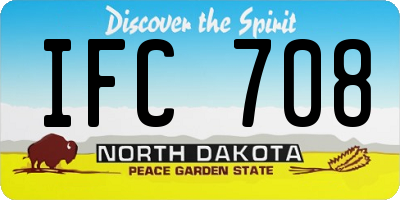 ND license plate IFC708