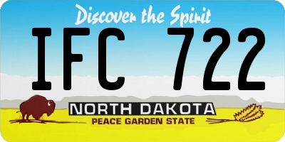 ND license plate IFC722