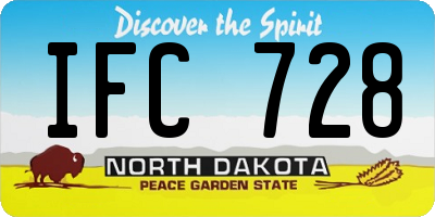 ND license plate IFC728