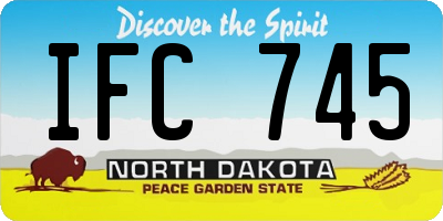 ND license plate IFC745
