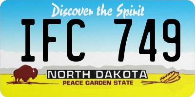 ND license plate IFC749