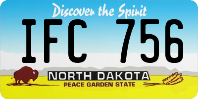 ND license plate IFC756