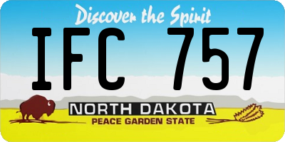 ND license plate IFC757