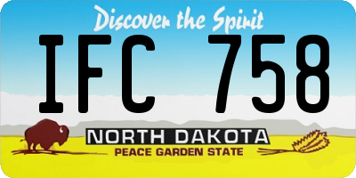 ND license plate IFC758