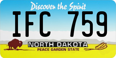 ND license plate IFC759