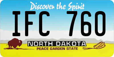 ND license plate IFC760