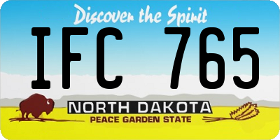 ND license plate IFC765