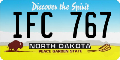 ND license plate IFC767