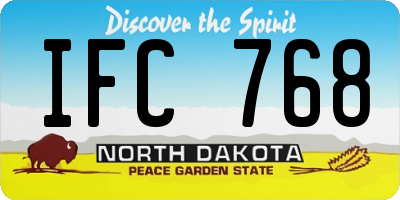 ND license plate IFC768