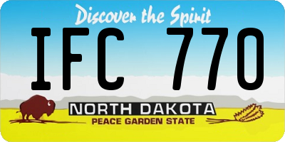 ND license plate IFC770