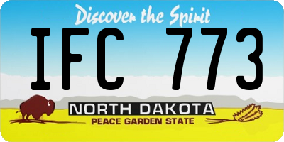 ND license plate IFC773