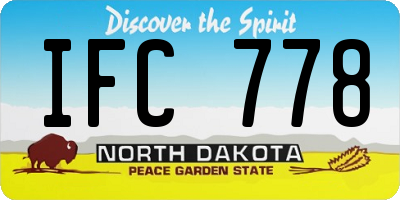 ND license plate IFC778