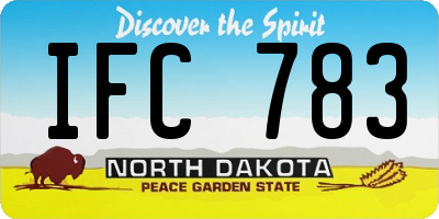ND license plate IFC783