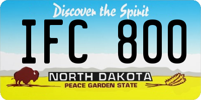 ND license plate IFC800