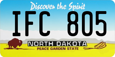 ND license plate IFC805