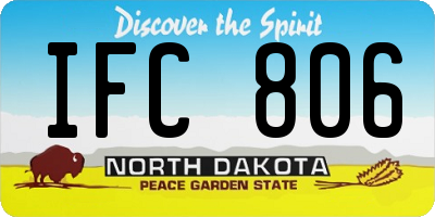 ND license plate IFC806
