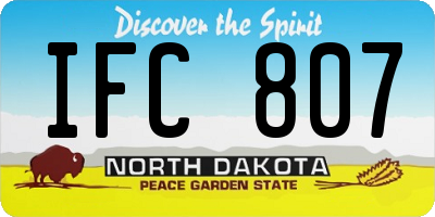 ND license plate IFC807