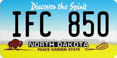 ND license plate IFC850
