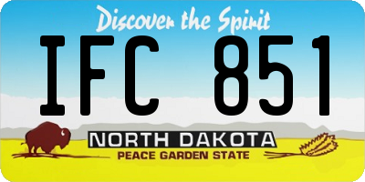 ND license plate IFC851